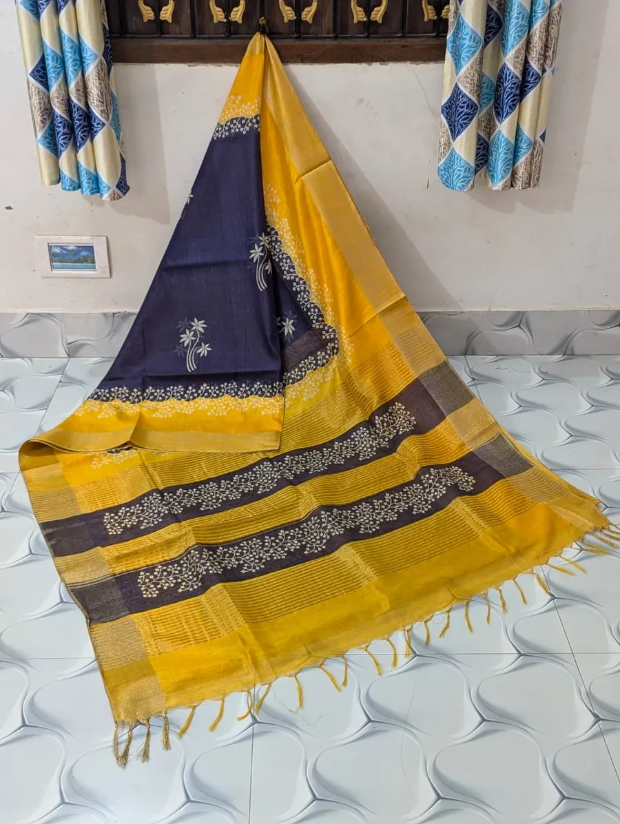 Beautifully Crafted Jaisree Silk Screen Print Saree Collection – Bhagalpuri Print